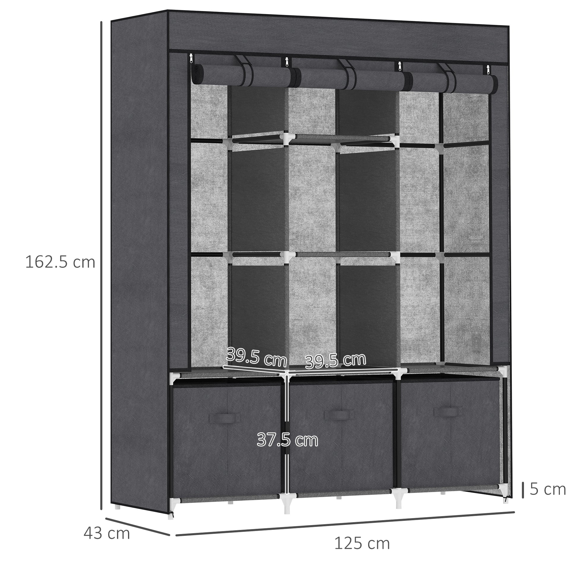 Homcom Fabric Wardrobe for Bedroom