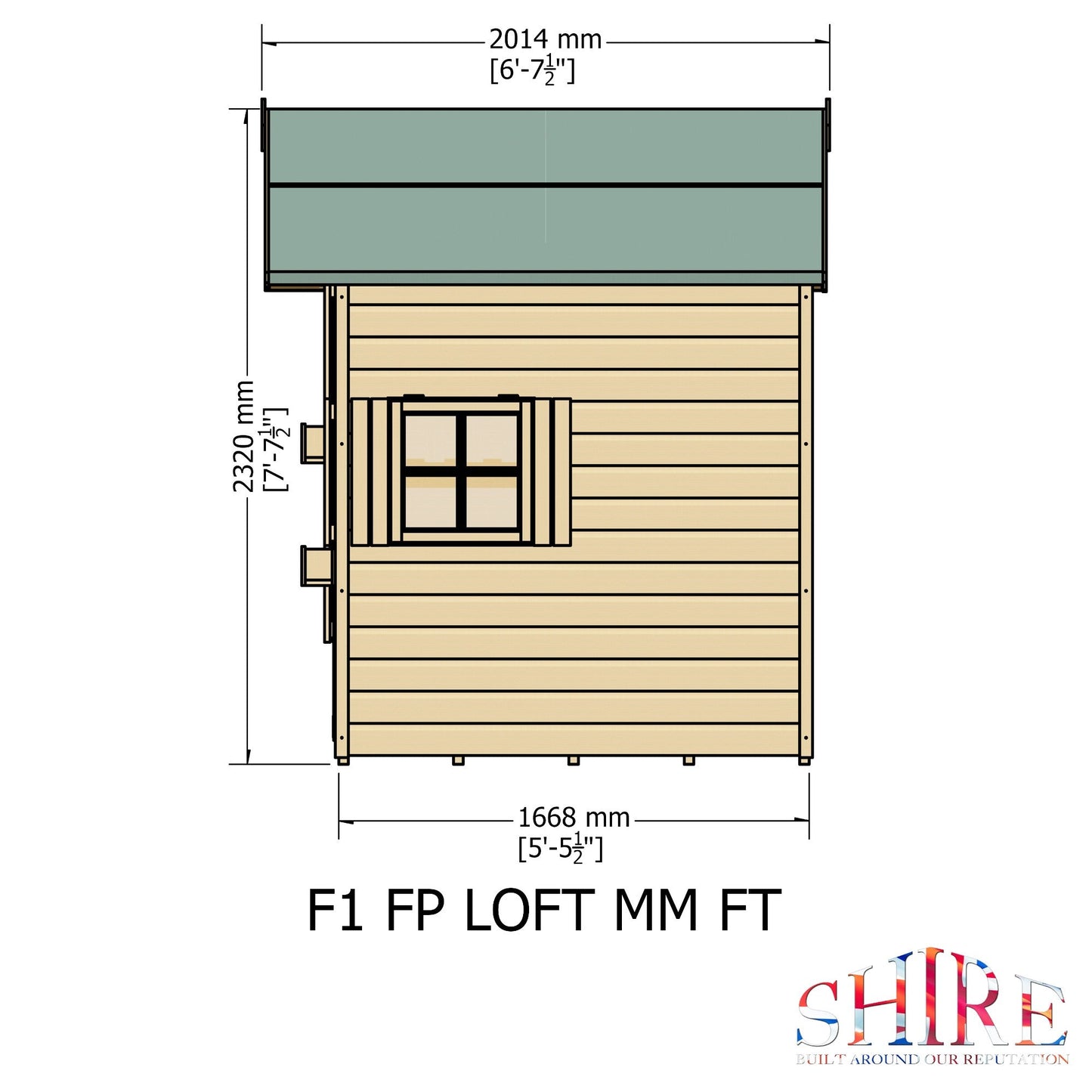 Shire Loft 7' 10" x 7' 1" Offset Apex Children's Playhouse - Premium Dip Treated Shiplap