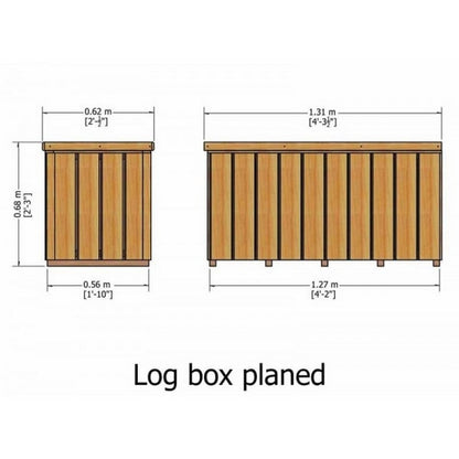 Shire Log Box 4' 3 x 2' Flat Log Store - Premium Pressure Treated Shiplap