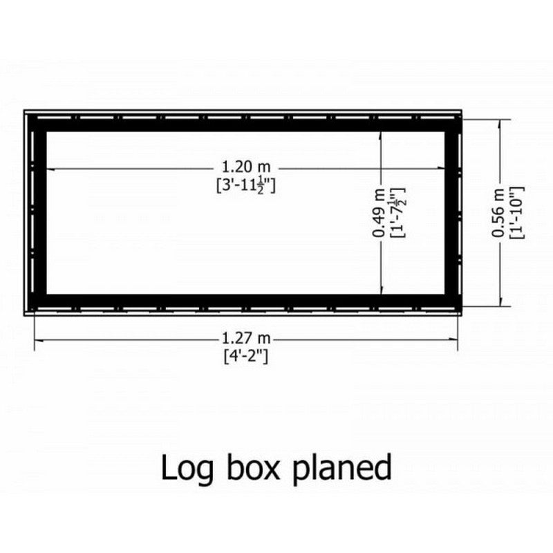 Shire Log Box 4' 3 x 2' Flat Log Store - Premium Pressure Treated Shiplap