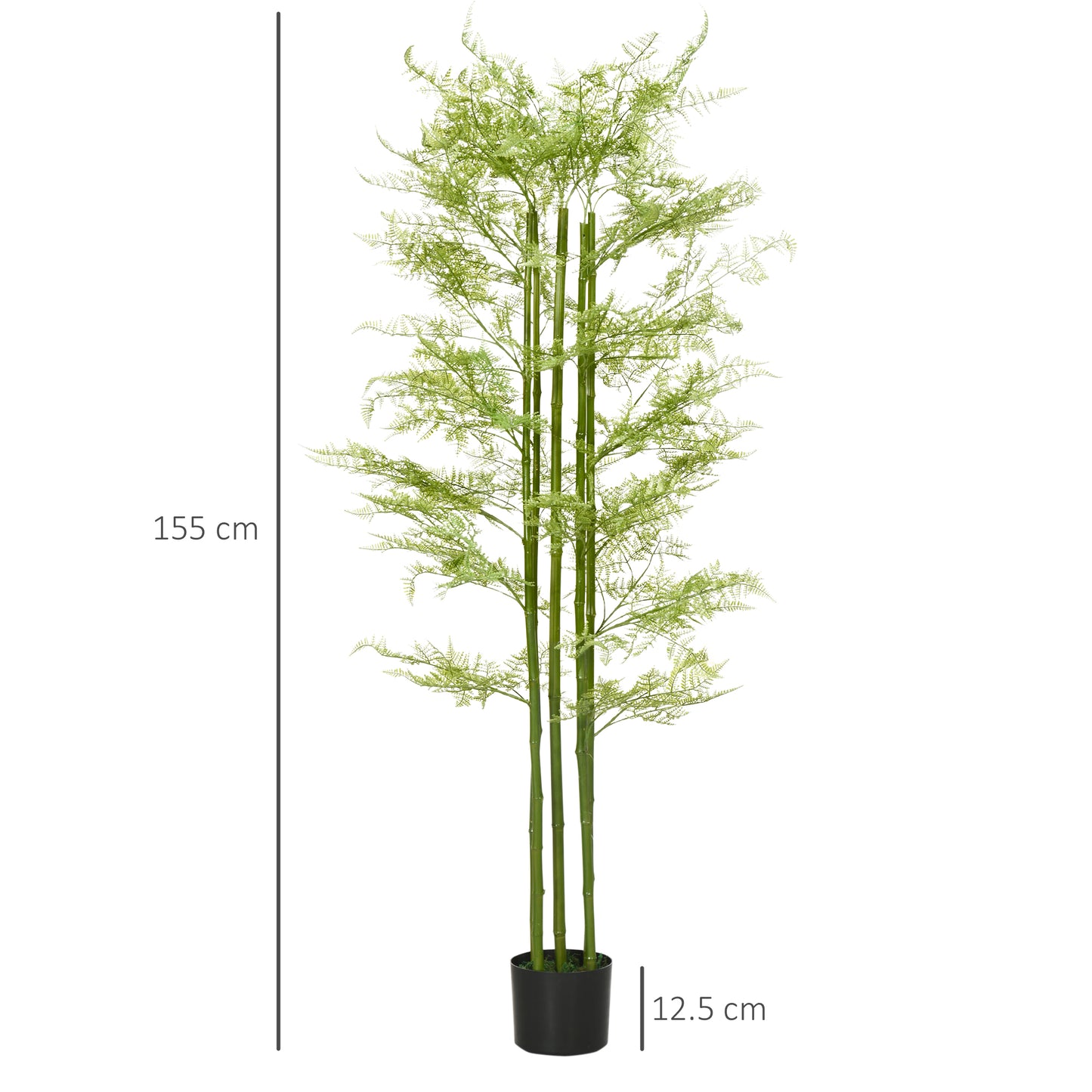 Homcom Decorative Artificial Plants Asparagus Fern Tree In Pot Fake Plants For Home Indoor Outdoor Decor 155cm