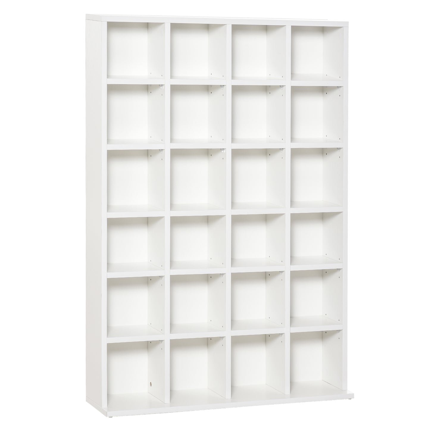 Homcom 480 CD / 312 DVD Storage Shelf Rack Media Storage Unit Shelves Racks Wooden Bookcase Display Unit with 4 Adjustable Shelves White