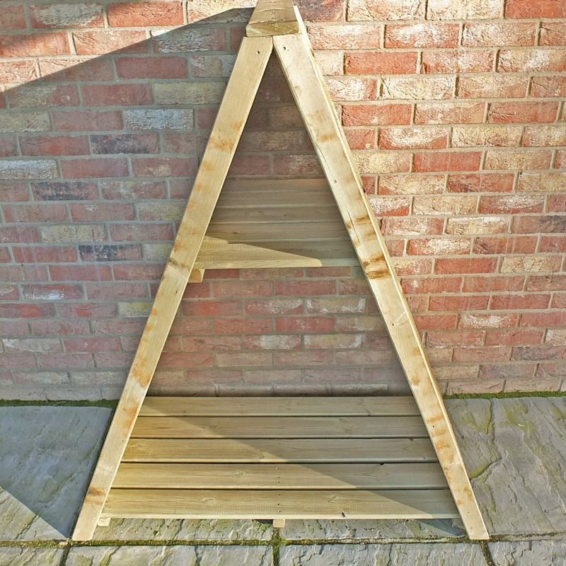 Shire Triangular 4' x 1' 8" Apex Log Store - Premium Pressure Treated Shiplap