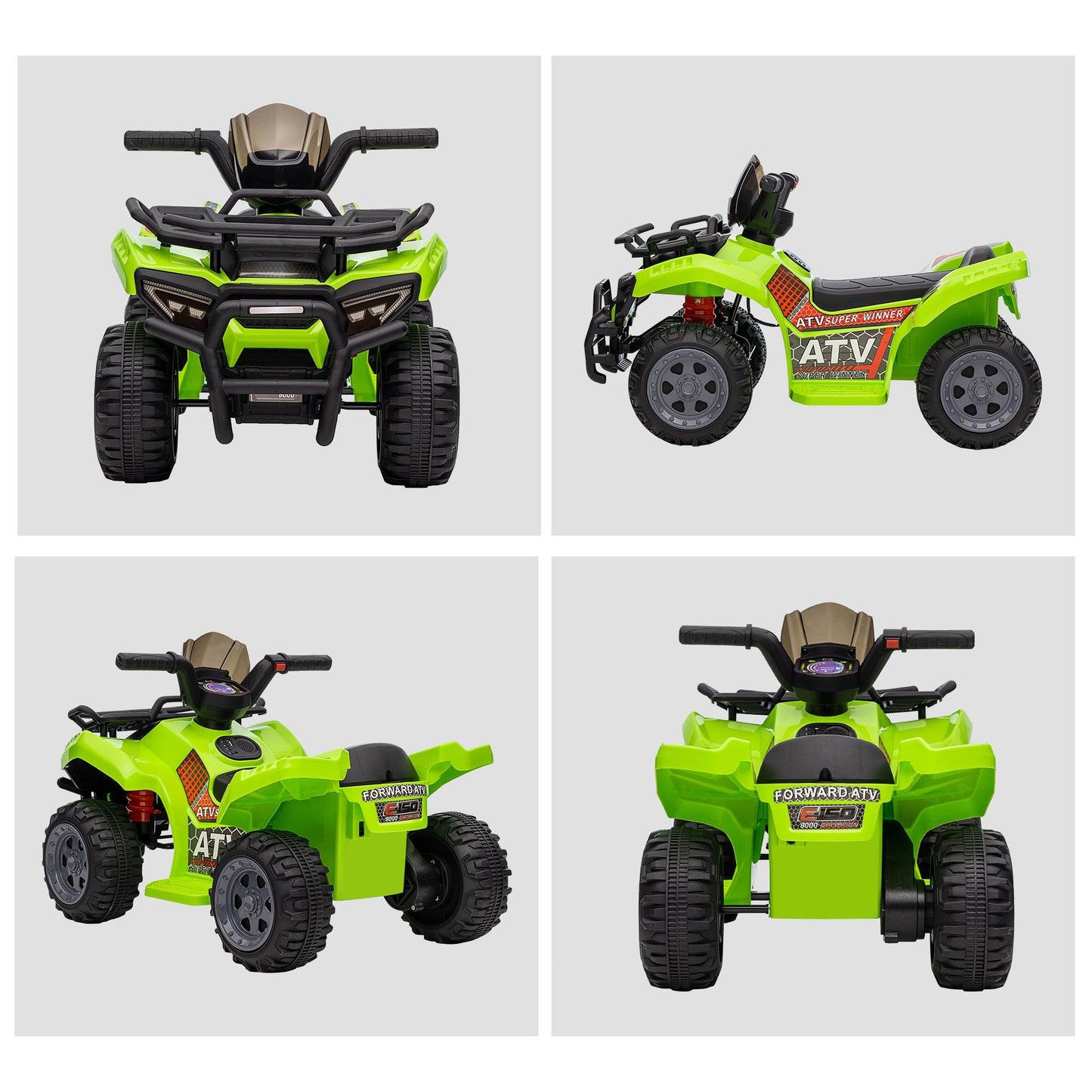 Homcom Kids Ride-on Four Wheeler ATV Car with Real Working Headlights for 18-36M