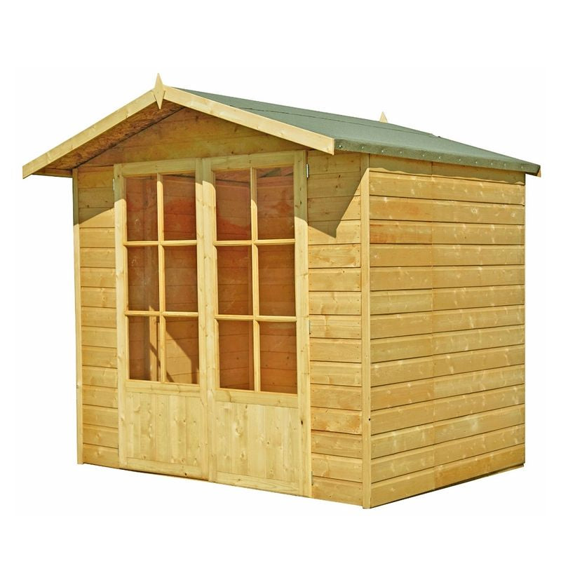 Shire Lumley 6' 8" x 6' 3" Apex Summerhouse - Premium Dip Treated Shiplap