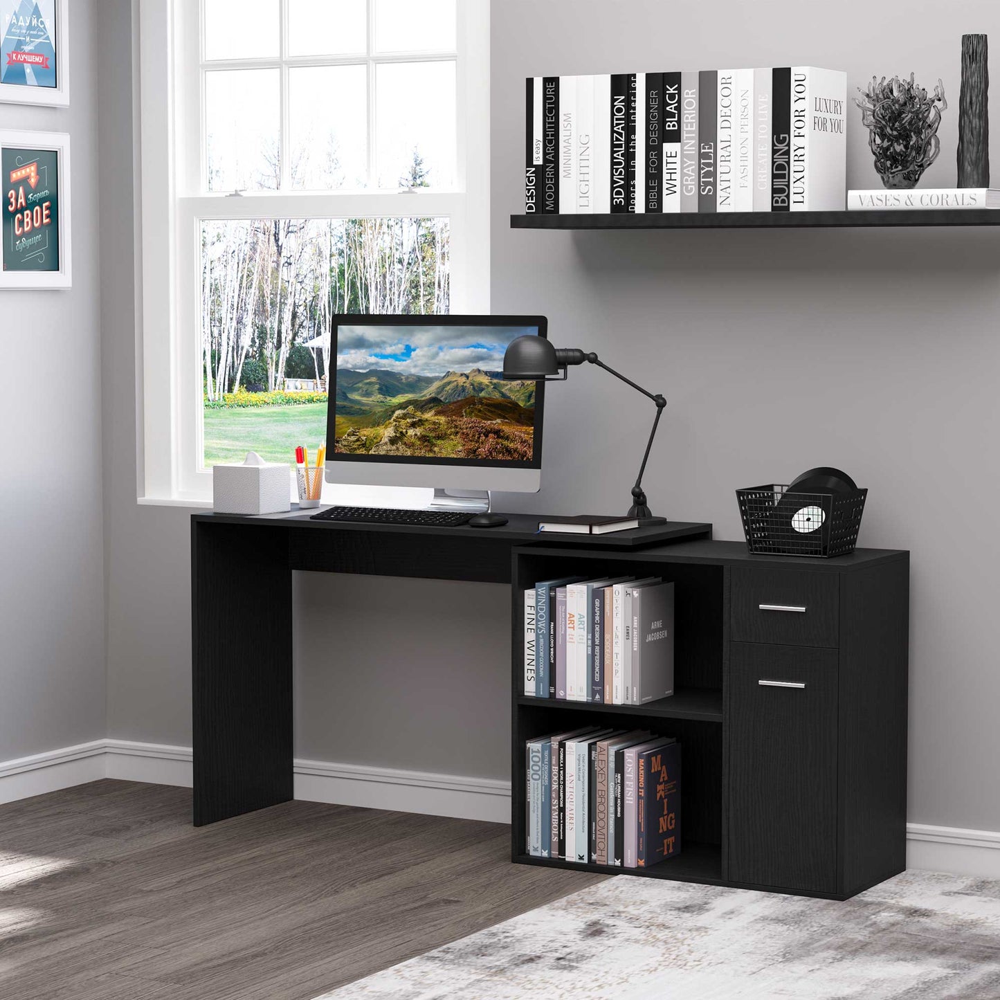 Homcom L-Shaped Desk Computer Corner Desk