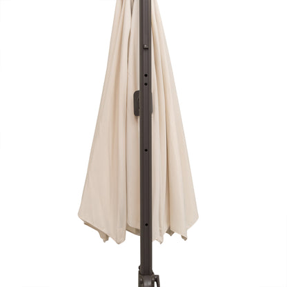 Outsunny 3 m Beach Hanging Umbrella Parasol W/Hand Crank-Beige