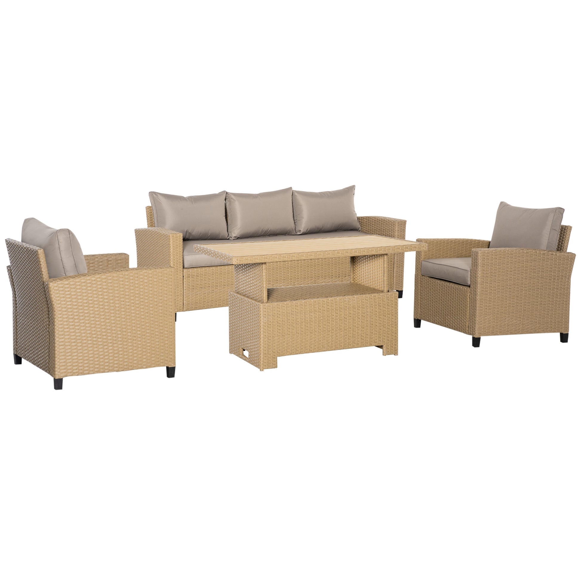 Outsunny 4 PCS Outdoor PE Rattan Sofa Set