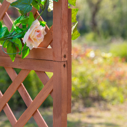 Outsunny Wooden Gardening Display Flower Planter Stand Trellis Shelf