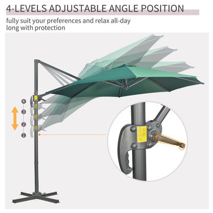 Outsunny 3m 360° Rotating Cantilever Parasol