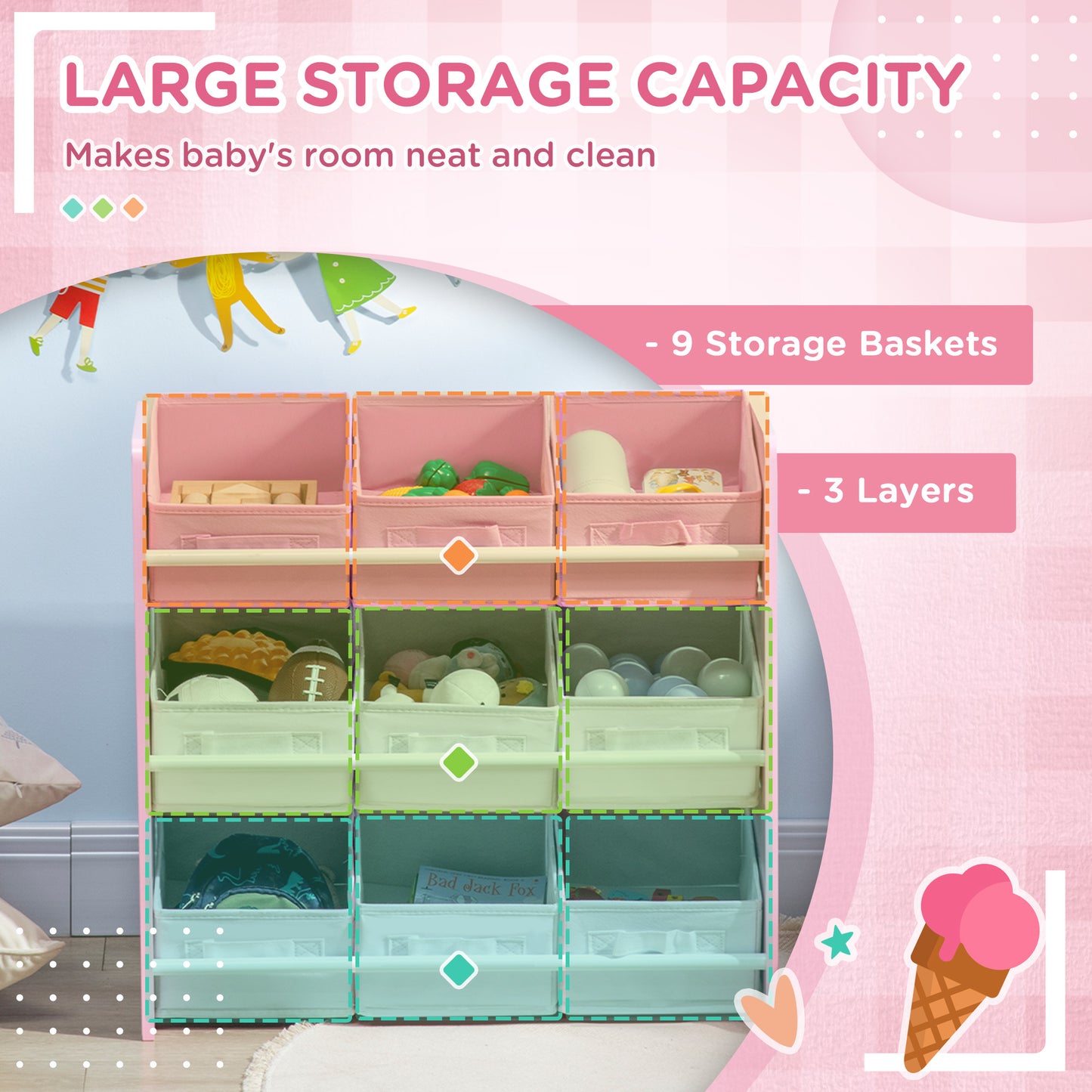 ZONEKIZ Kids Storage Rack