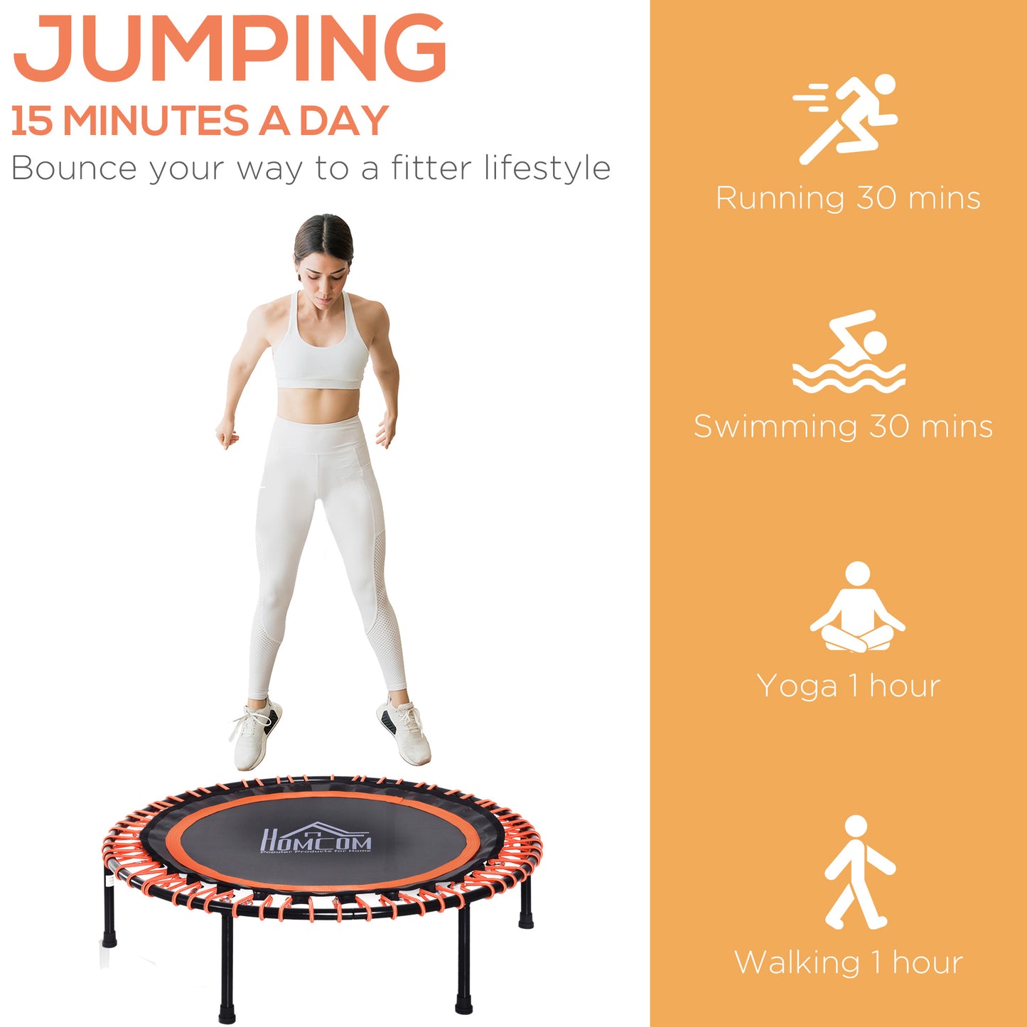 Homcom Mini Trampoline Fitness Trampoline