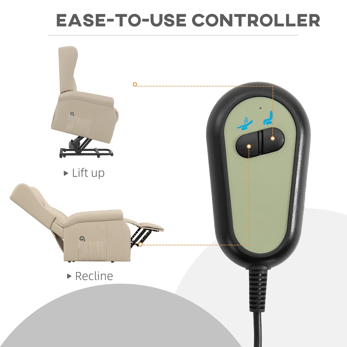 Homcom Power Lift Chair for the Elderly with Remote Control