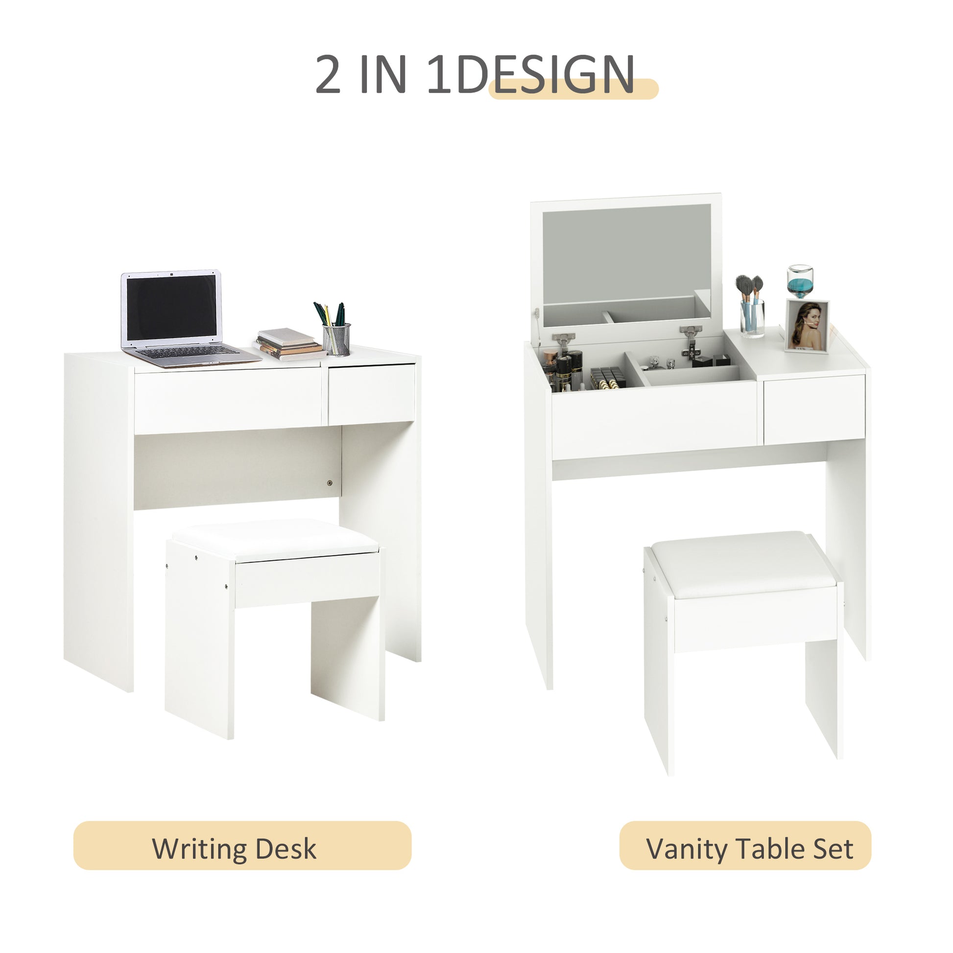 Homcom Makeup Desk with Drawer