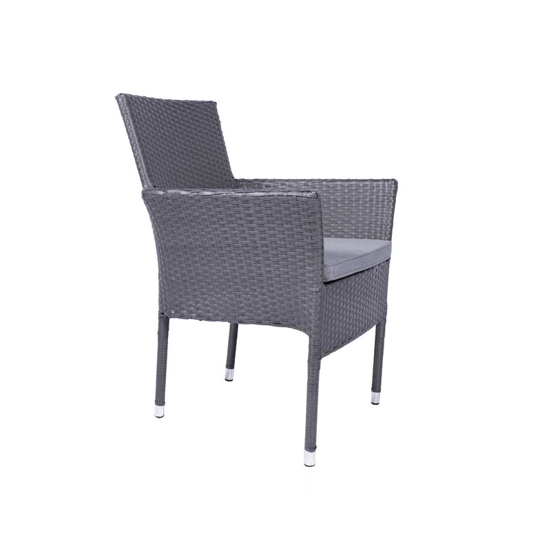 Malaga Rattan Garden Patio Dining Set by Royalcraft - 4 Seats Grey Cushions - Croft Home & Garden