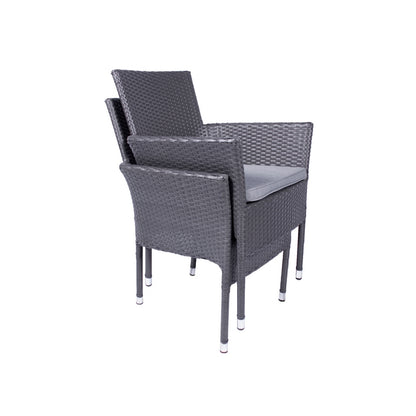 Malaga Rattan Garden Patio Dining Set by Royalcraft - 6 Seats Grey Cushions - Croft Home & Garden