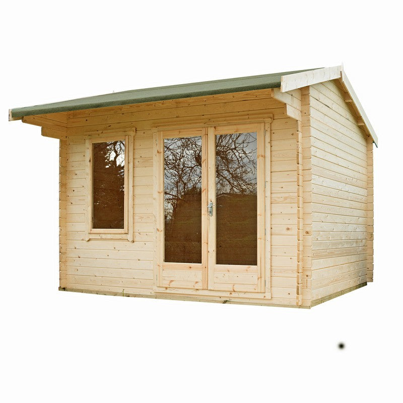 Shire Marlborough 10' x 8' Reverse Apex Log Cabin - Classic 28mm Cladding Tongue & Groove