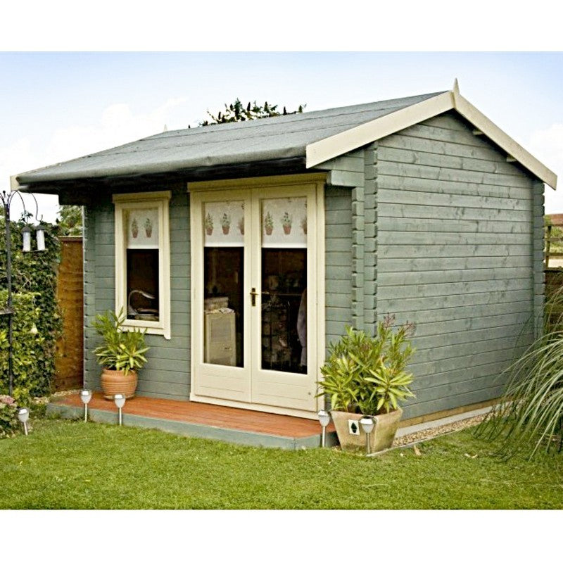 Shire Marlborough 12' x 8' Reverse Apex Log Cabin - Classic 28mm Cladding Tongue & Groove