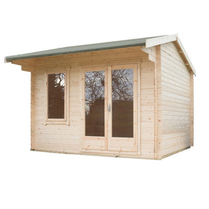 Shire Marlborough 12' x 8' Reverse Apex Log Cabin - Classic 28mm Cladding Tongue & Groove