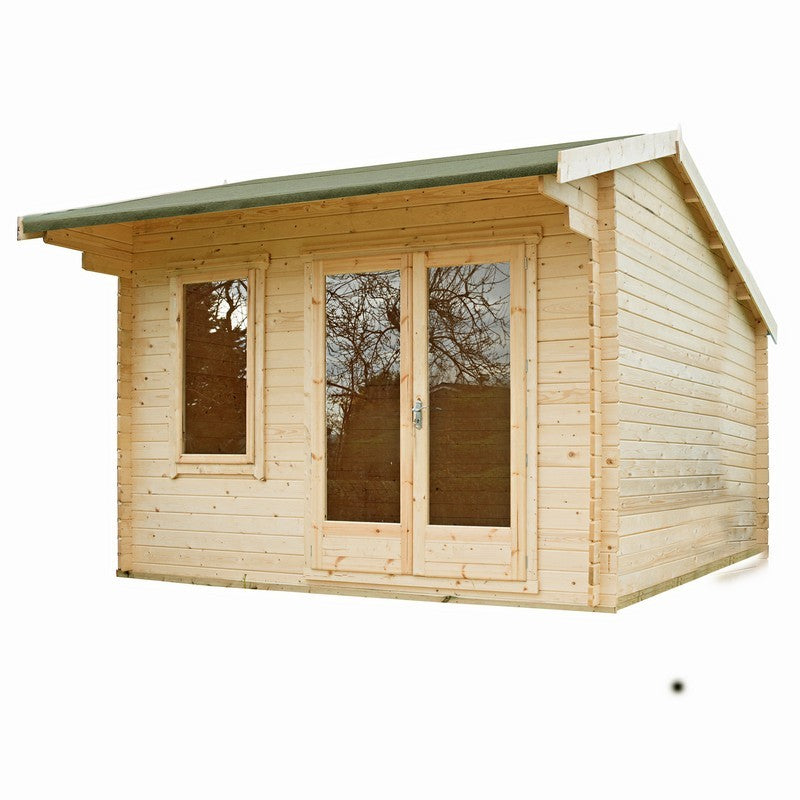 Shire Marlborough 9' 9" x 9' 9" Reverse Apex Log Cabin - Premium 70mm Cladding Tongue & Groove