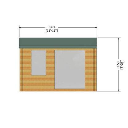 Shire Marlborough 12' x 10' Reverse Apex Log Cabin - Classic 28mm Cladding Tongue & Groove