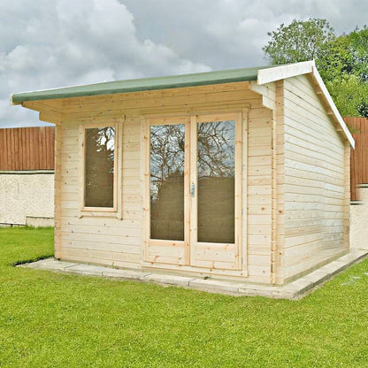 Shire Marlborough 12' x 12' Reverse Apex Log Cabin - Premium 28mm Cladding Tongue & Groove