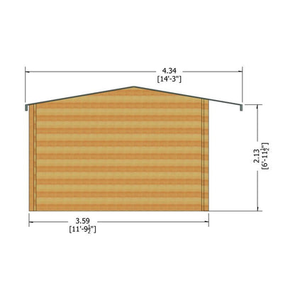 Shire Marlborough 12' x 12' Reverse Apex Log Cabin - Premium 28mm Cladding Tongue & Groove