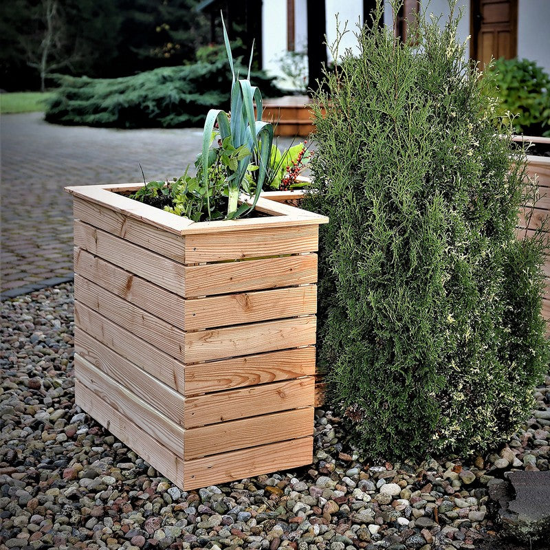 Garden Planter Larch Rectangular Marta by Shire - 80cm