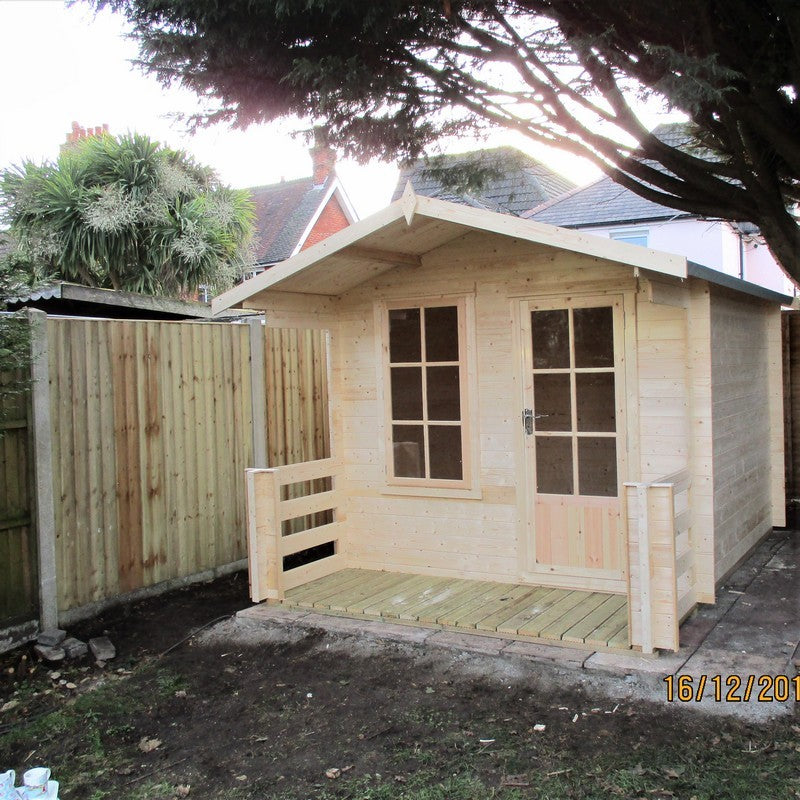 Shire Maulden 9' x 9' Apex Log Cabin - Budget 19mm Cladding Tongue & Groove