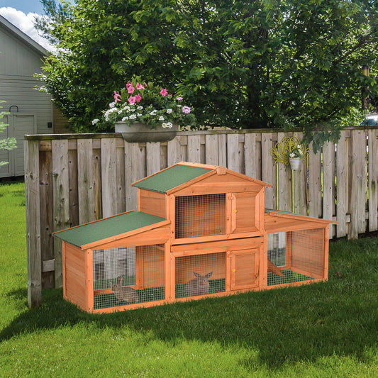 PawHut Large Rabbit Hutch Outdoor