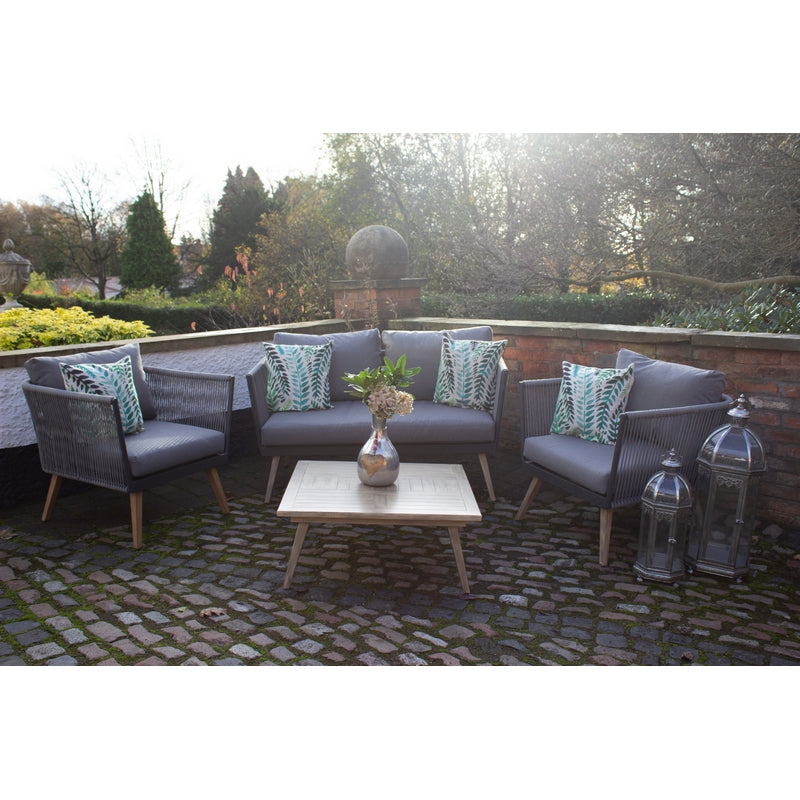 Milan Garden Patio Dining Set by Royalcraft - 4 Seats Grey Cushions - Croft Home & Garden