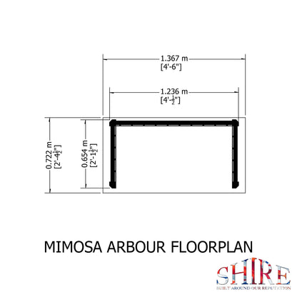 Shire Mimosa Garden Arbour 4' x 2'