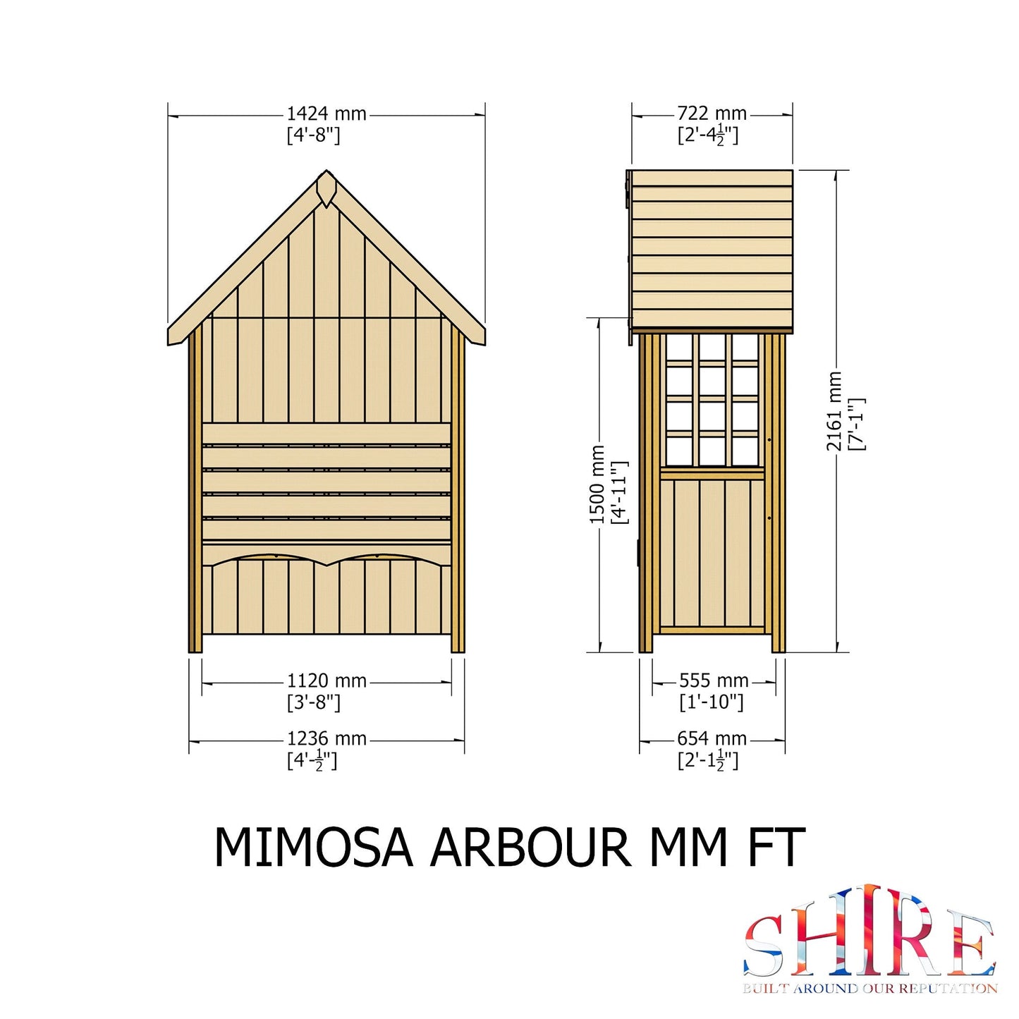 Shire Mimosa Garden Arbour 4' x 2'