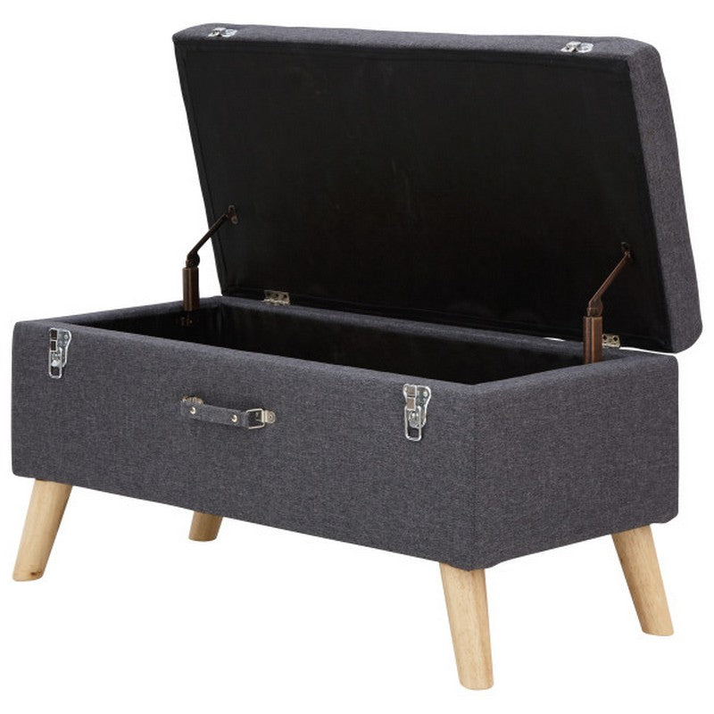 Minstrel Ottoman Fabric Dark Grey 1 Door