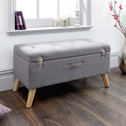 Minstrel Ottoman Fabric Grey 1 Door