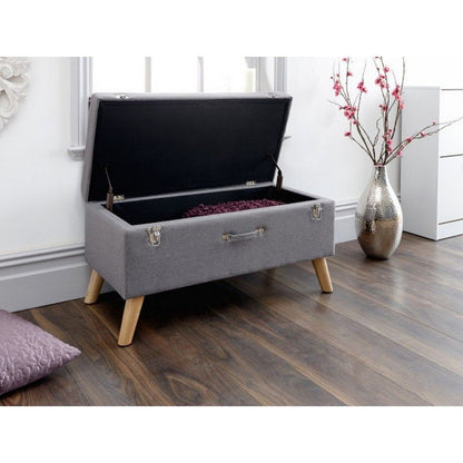 Minstrel Ottoman Fabric Grey 1 Door