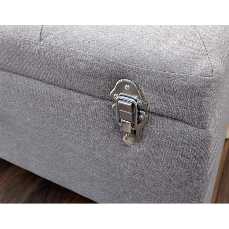 Minstrel Ottoman Fabric Grey 1 Door