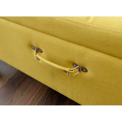 Minstrel Ottoman Fabric Yellow 1 Door