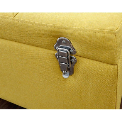 Minstrel Ottoman Fabric Yellow 1 Door