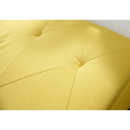 Minstrel Ottoman Fabric Yellow 1 Door