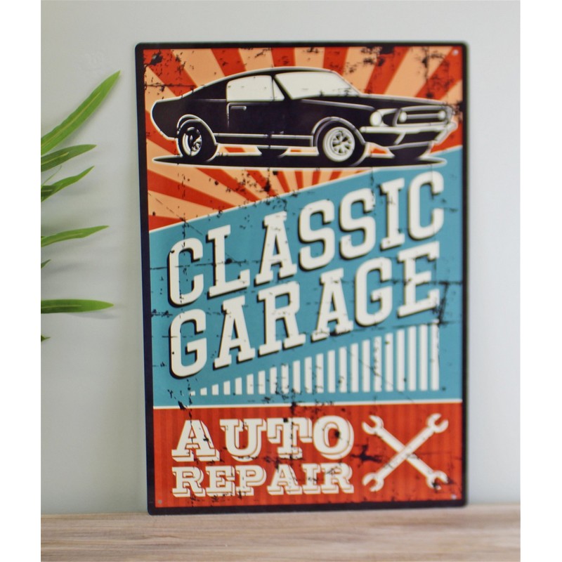 Vintage Garage Sign Metal Wall Mounted - 40cm