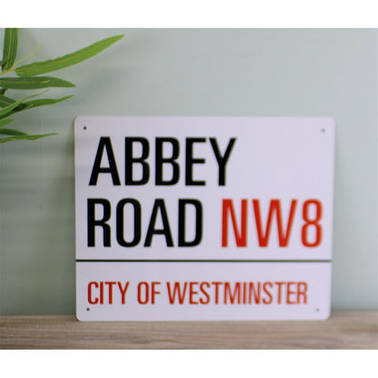 Vintage Abbey Road Sign Metal Wall Mounted - 25cm