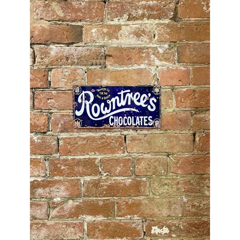 Vintage Rowntrees Chocolate Sign Metal Wall Mounted - 30cm