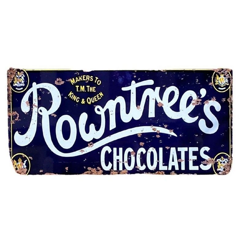 Vintage Rowntrees Chocolate Sign Metal Wall Mounted - 30cm