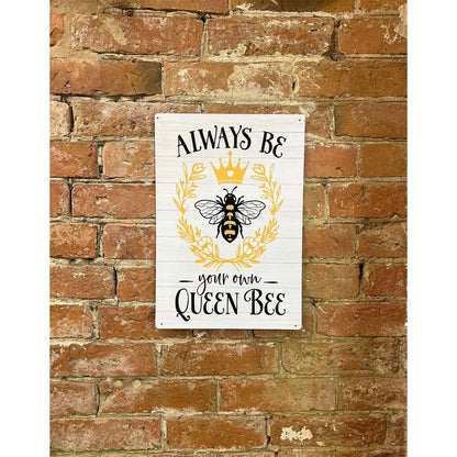 Queen Bee Sign Metal Wall Mounted - 41cm