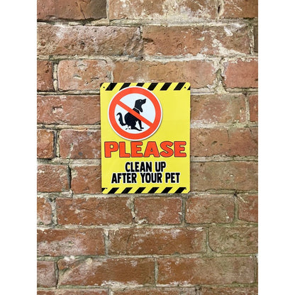 Clean Up After Your Pet Sign Metal Wall Mounted - 25cm