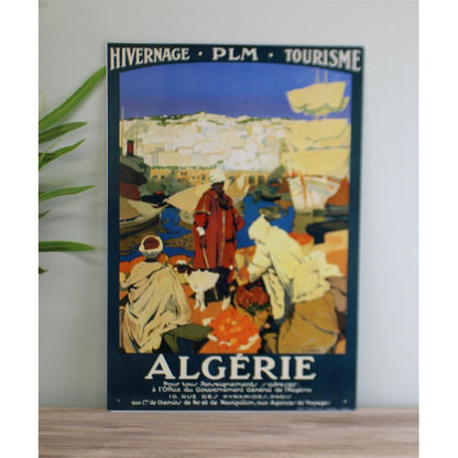 Vintage Algeria Tourism Sign Metal Wall Mounted - 40cm