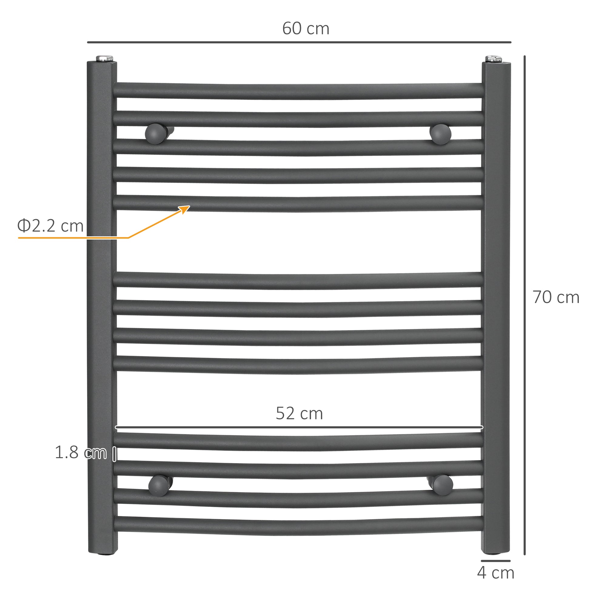 Homcom Curved Heated Towel Rail