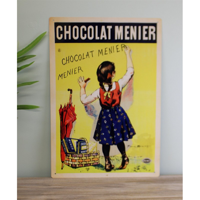 Vintage Chocolate Menier Sign Metal Wall Mounted - 42cm