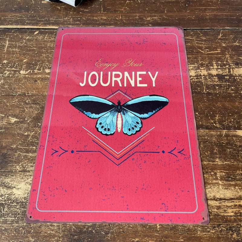 Vintage Enjoy Your Journey Sign Metal Wall Mounted - 42cm